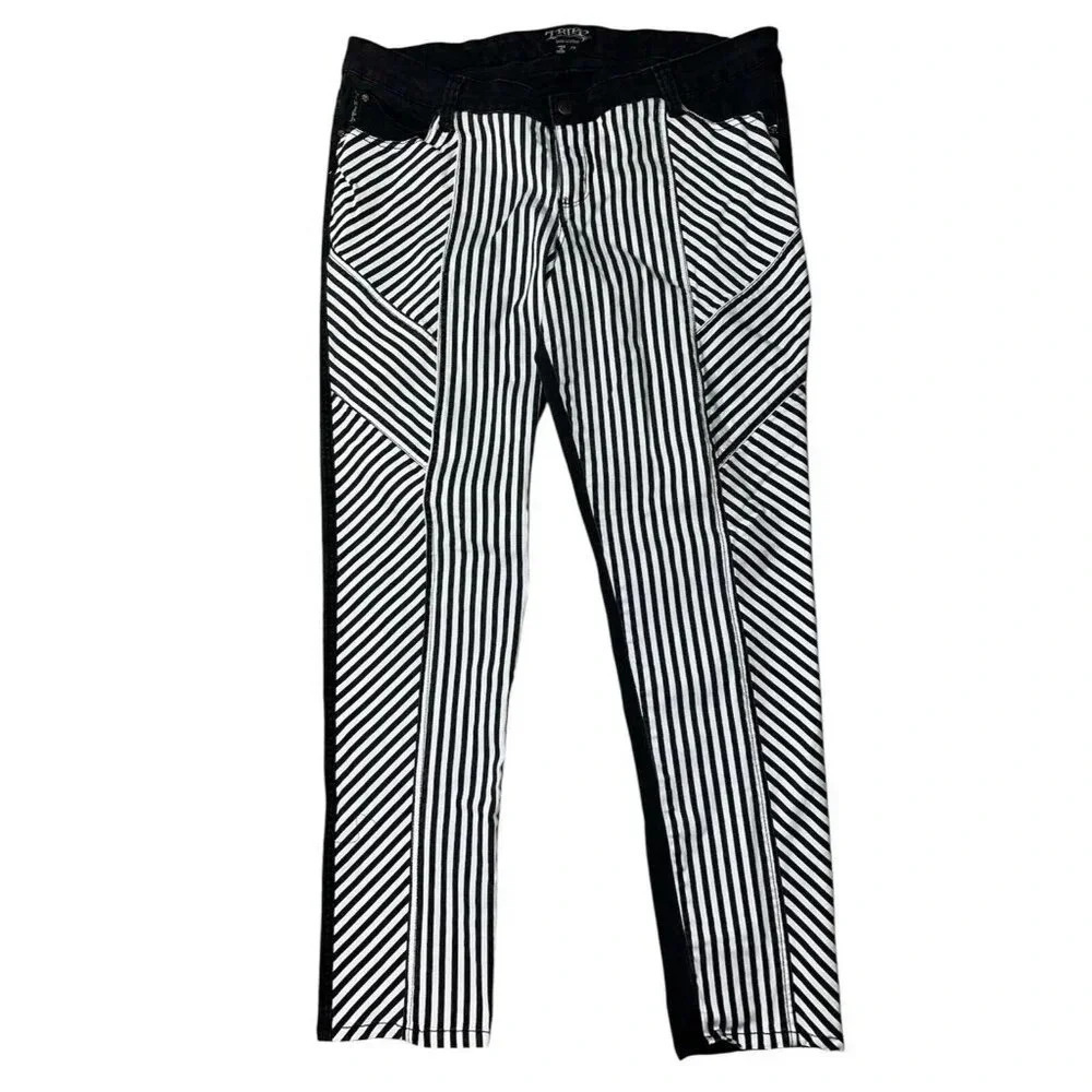 Tripp NYC Daang Goodman Skinny Jeans Women's Sz 20 Rave Goth Punk Black White